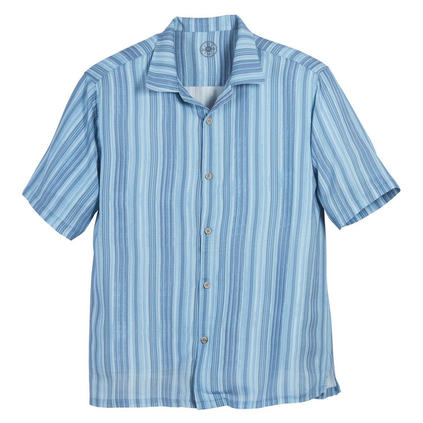 SALE Mens Stripe Button Down Shirt Blue Medium
