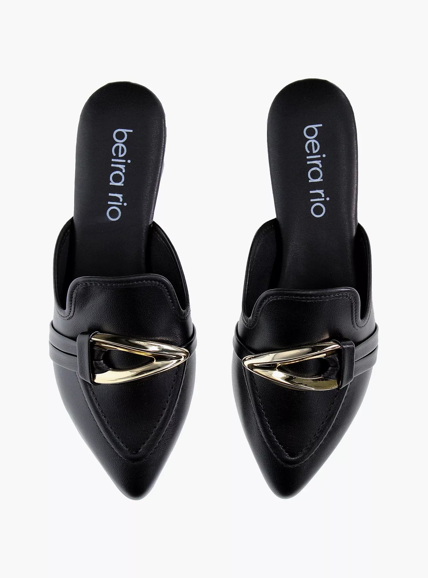 Beira Rio by Geoomnii Women's Mules with Gold Buckle