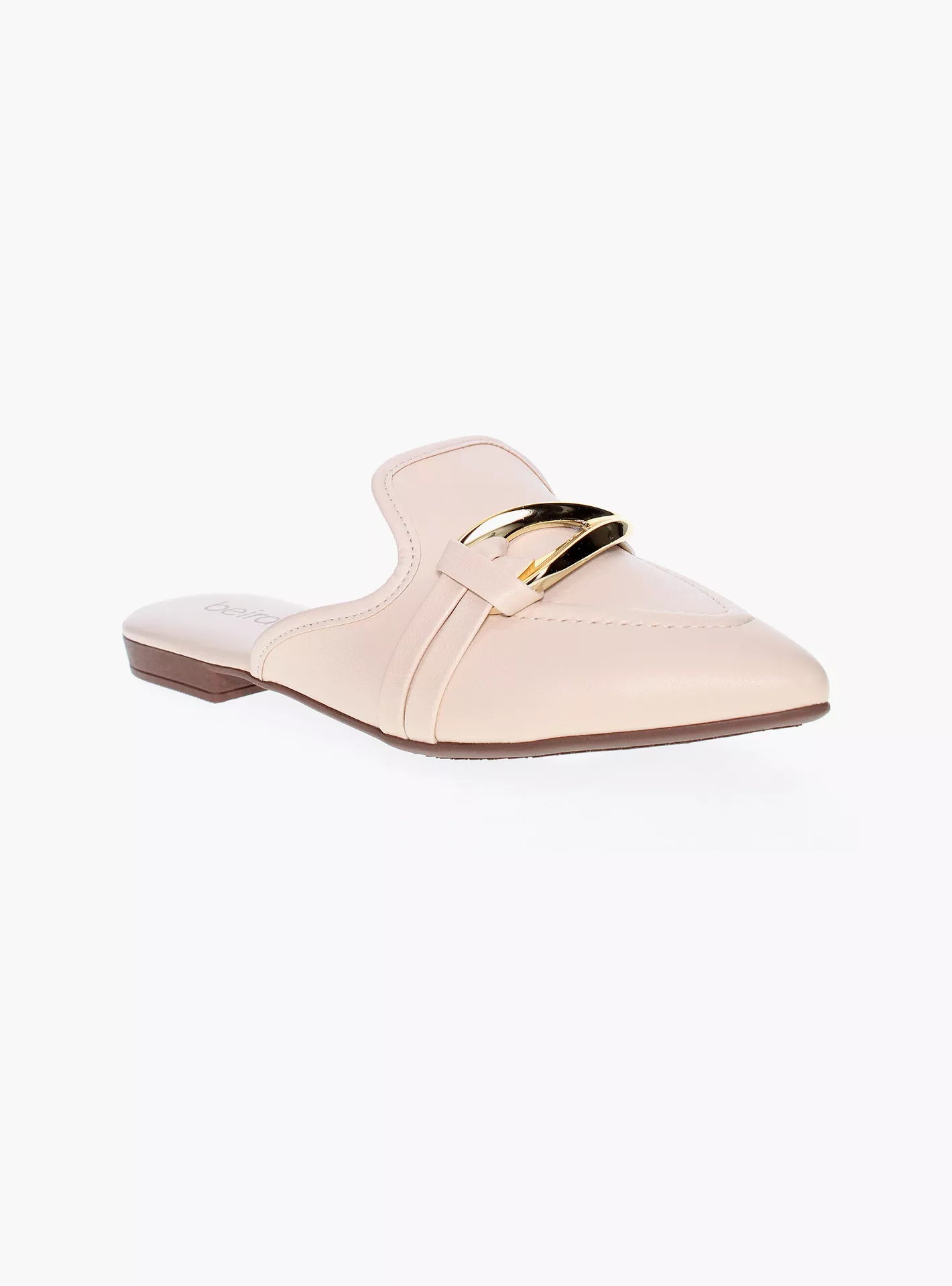 Beira Rio by Geoomnii Women's Mules with Gold Buckle