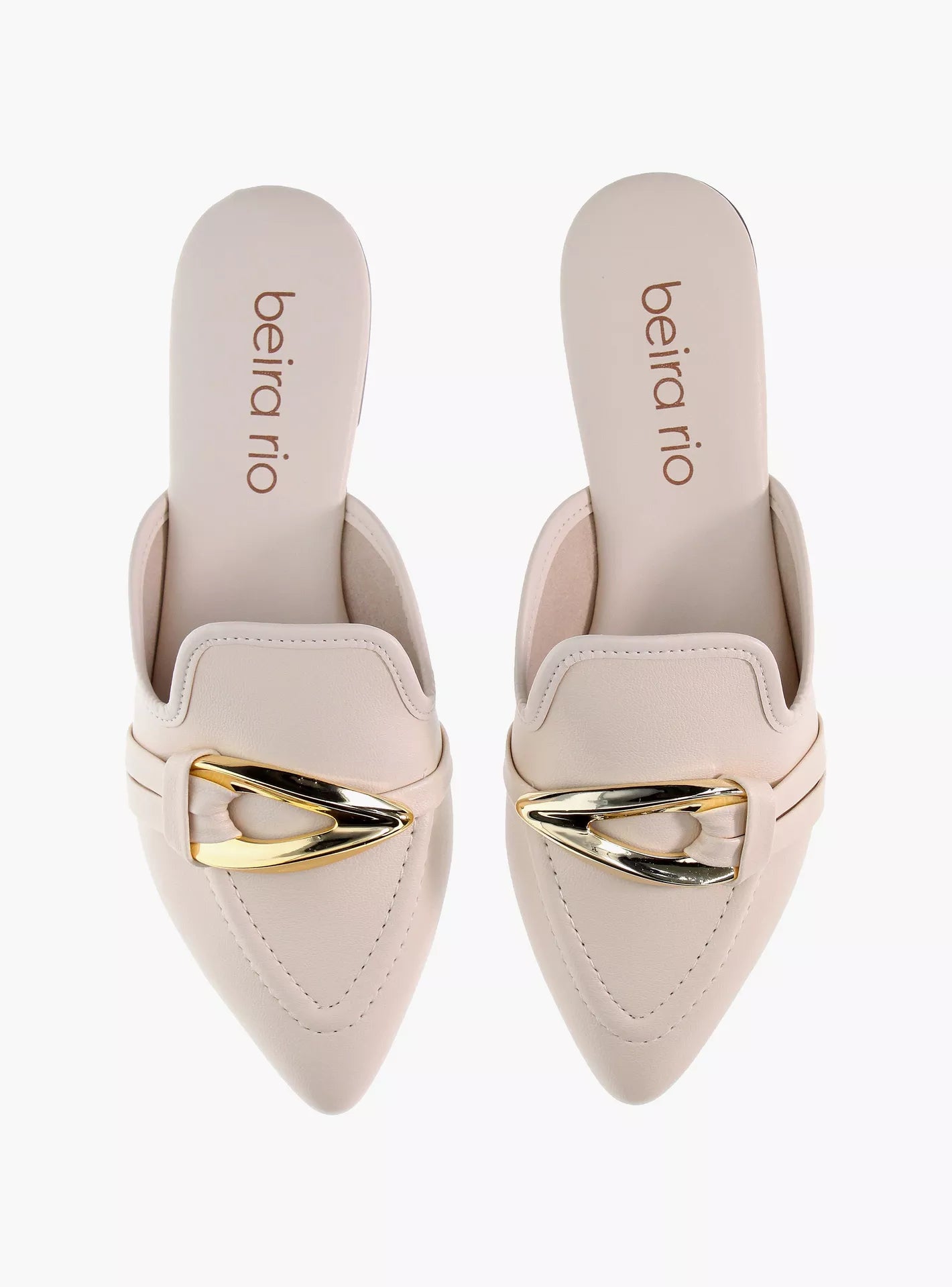 Beira Rio by Geoomnii Women's Mules with Gold Buckle