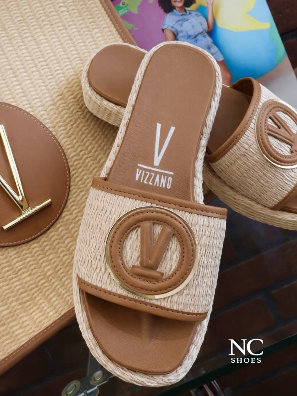Vizzano Women's Summer Platform Slide Sandals - Beach Spadrille Wedge