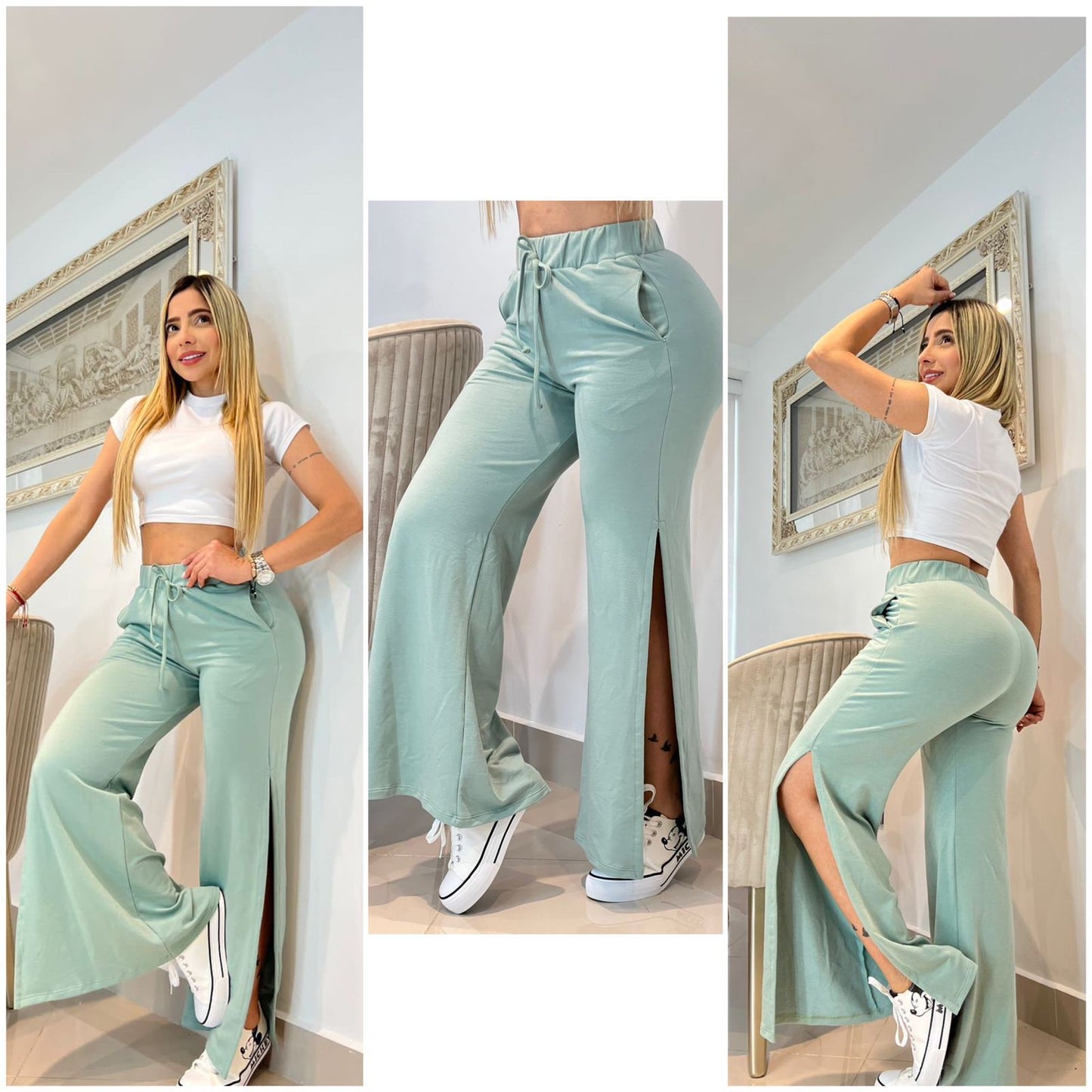 Two-piece pants set Spanish Green